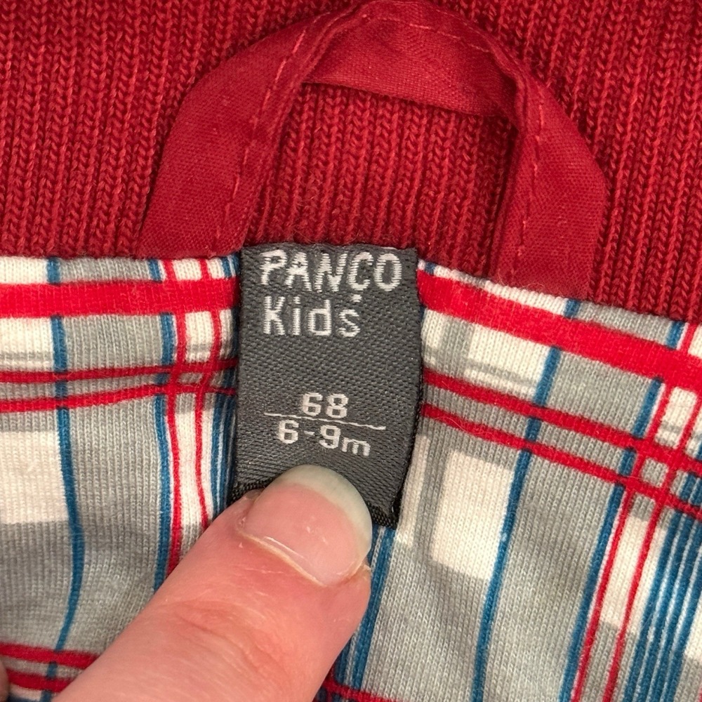 Panco Kids Red Quilted Hooded Jacket Plaid Lined 6-9 Months - Picture 6 of 8